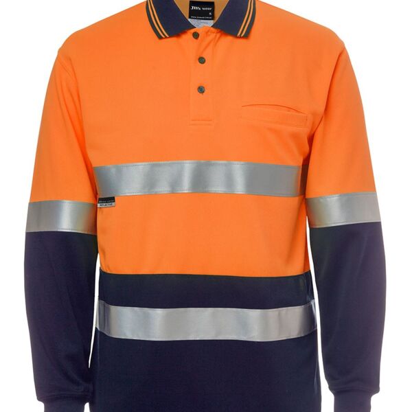 JB's Hi Vis L/S (D+N) Cotton Back Polo Thumbnail