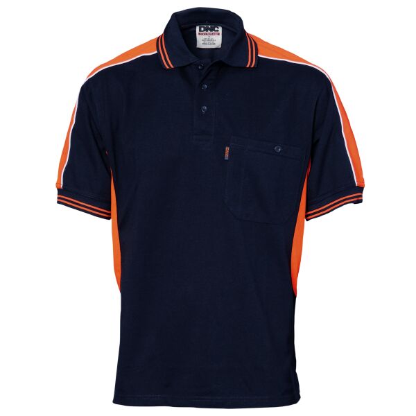 Polyester Cotton Panel Polo Shirt - Short Sleeve Thumbnail