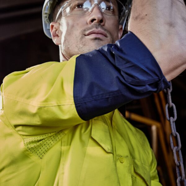 Syzmik Workwear Mens Rugged Cooling Hi Vis Spliced Shirt Thumbnail